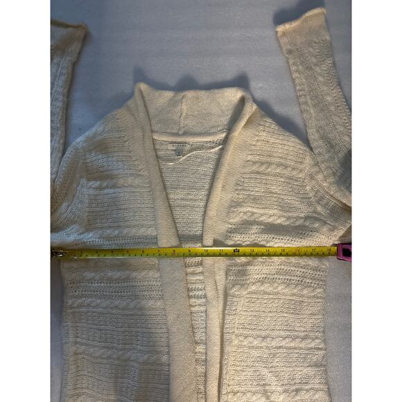 Sonoma Life + Style Cream Cardigan Open Front Sweater S Boho Cottagecore Winter - Picture 10 of 11